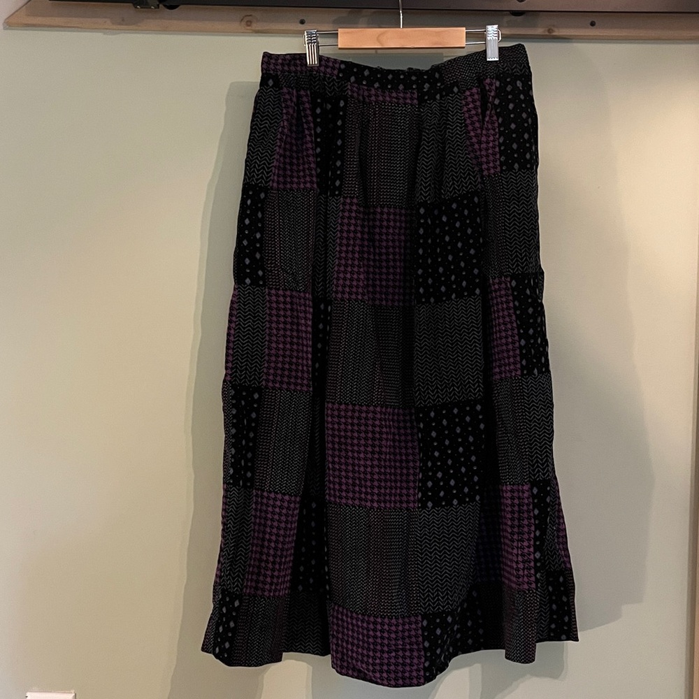 Susan Bristol Black and Purple Patch Skirt Vintage witch